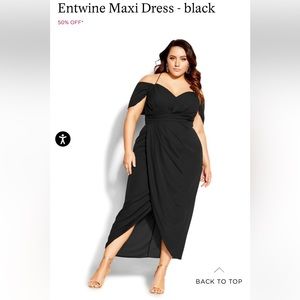 City Chic black Ripple Love Dress Off Shoulder V Neck Maxi Size 14. Only worn 1x